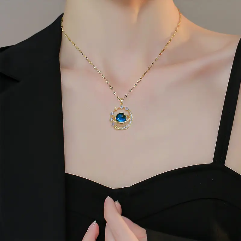 BrightGlow™ | Hermoso Collar Saturno Luna