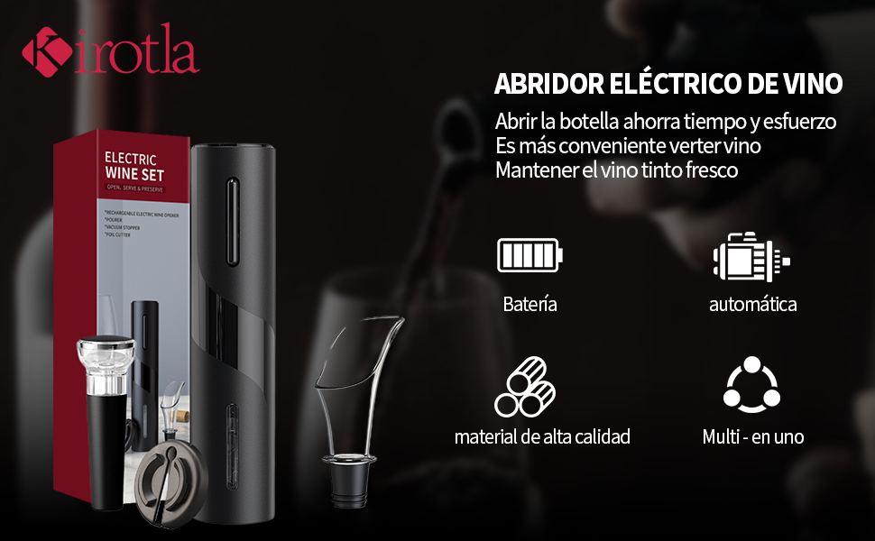 WineMaster™| Set Sacacorchos Eléctrico 4 en 1