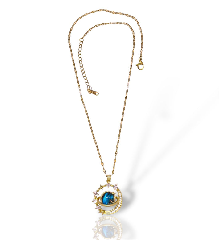 BrightGlow™ | Hermoso Collar Saturno Luna