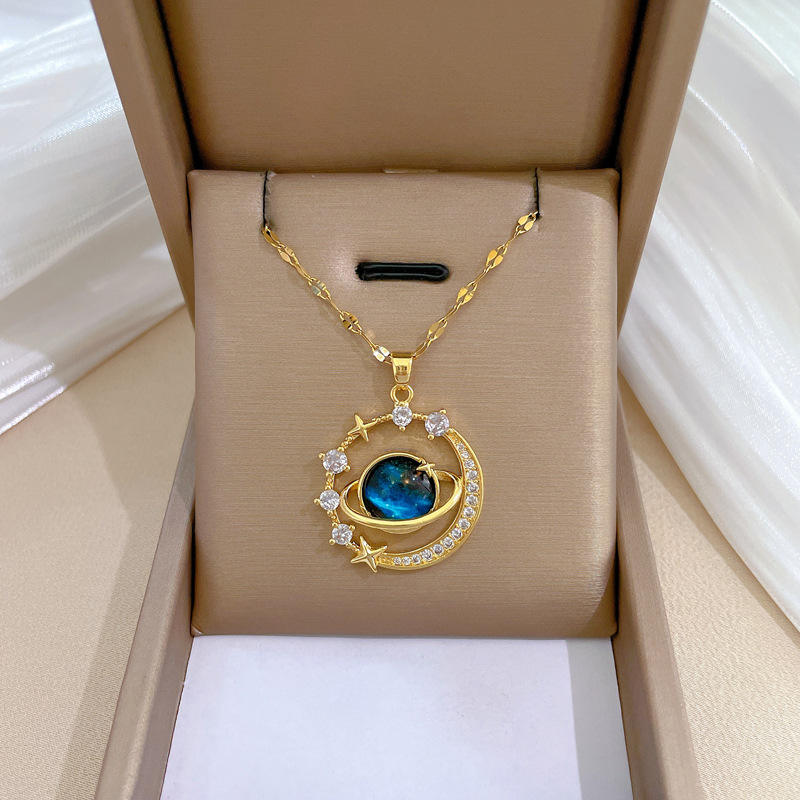 BrightGlow™ | Hermoso Collar Saturno Luna