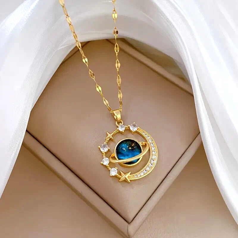 BrightGlow™ | Hermoso Collar Saturno Luna