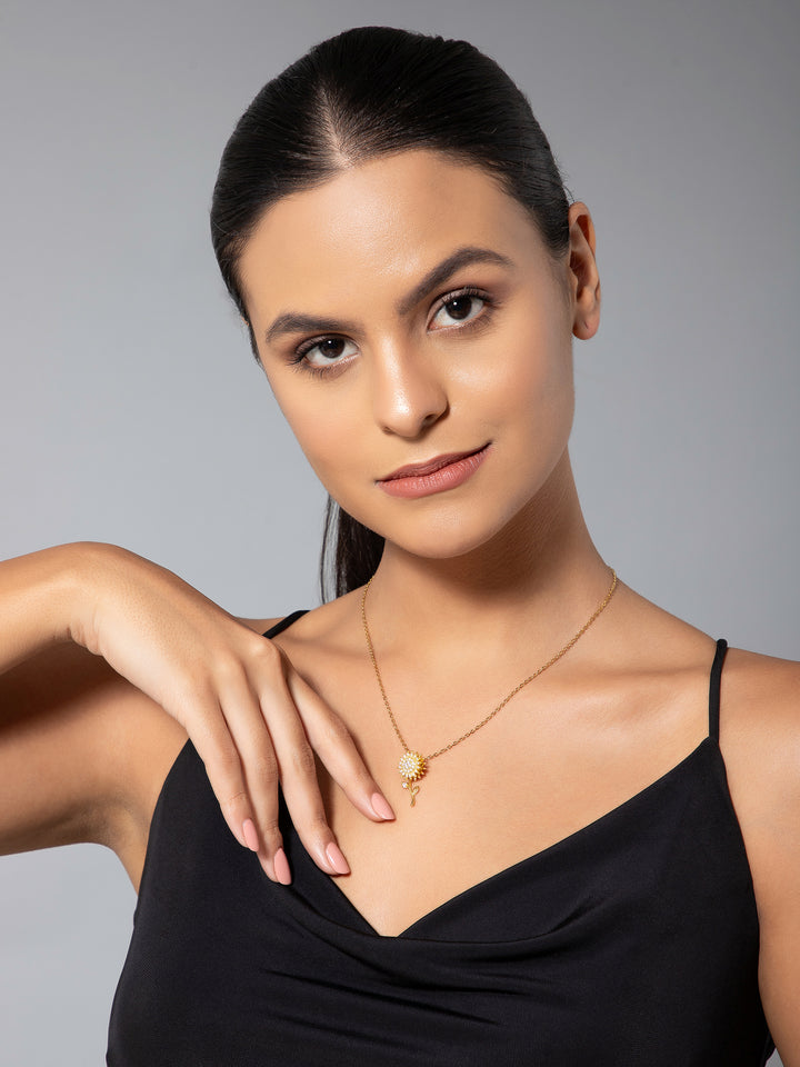 SunGlow™ | Elegante Collar Girasol Giratorio Eterno