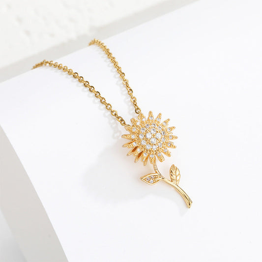 SunGlow™ | Elegante Collar Girasol Giratorio Eterno