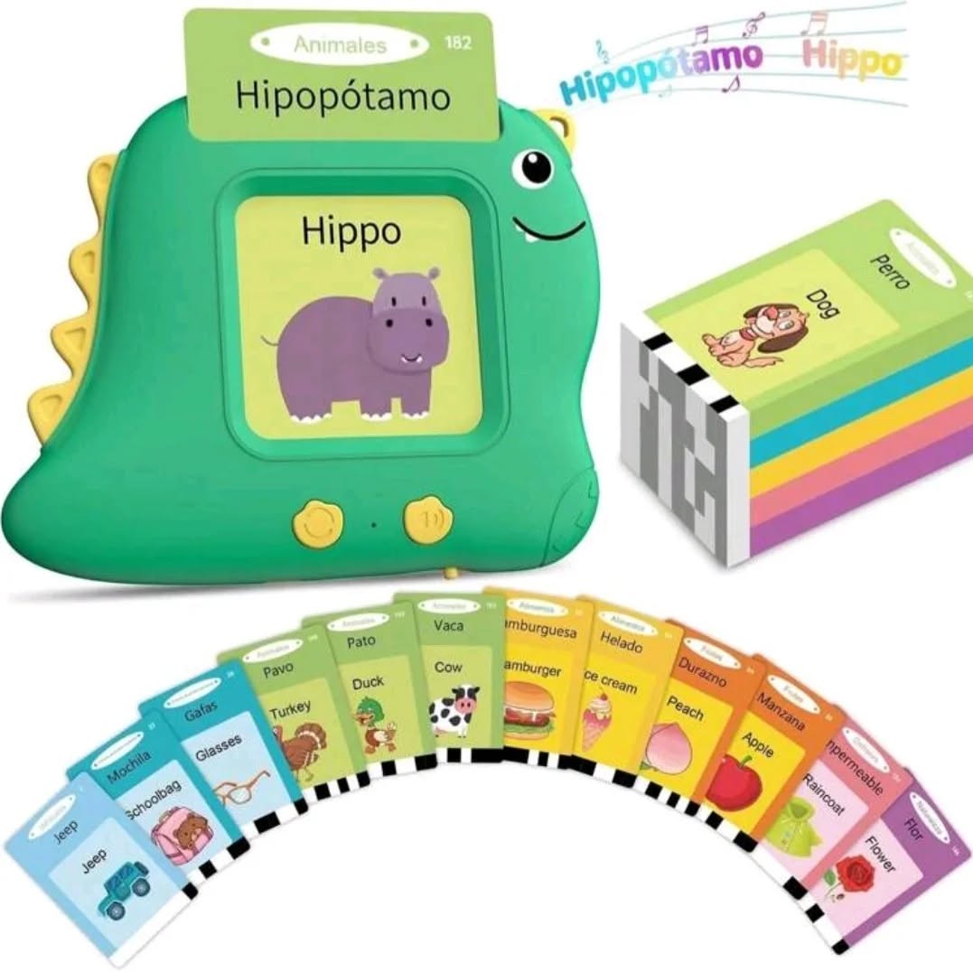 Lector Bilingüe Edukids™ + 2 PACK TARJETAS (224 PALABRAS Ingles y Español)