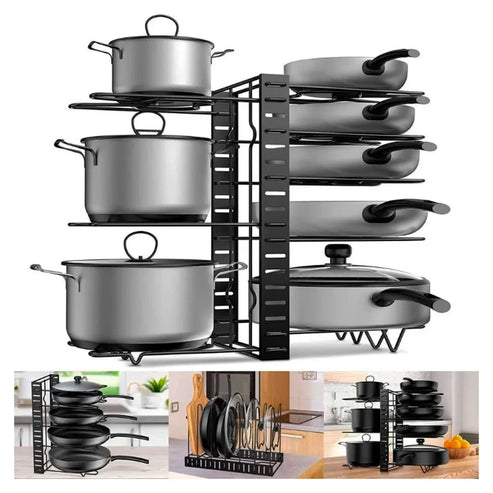 CleanCeramic® - 2 en 1 Rack para organizar tus ollas, sartenes y tapas