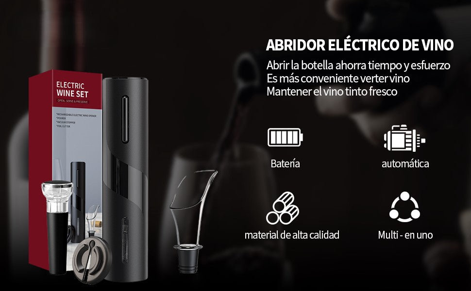 WineMaster™| Set Sacacorchos Eléctrico 4 en 1