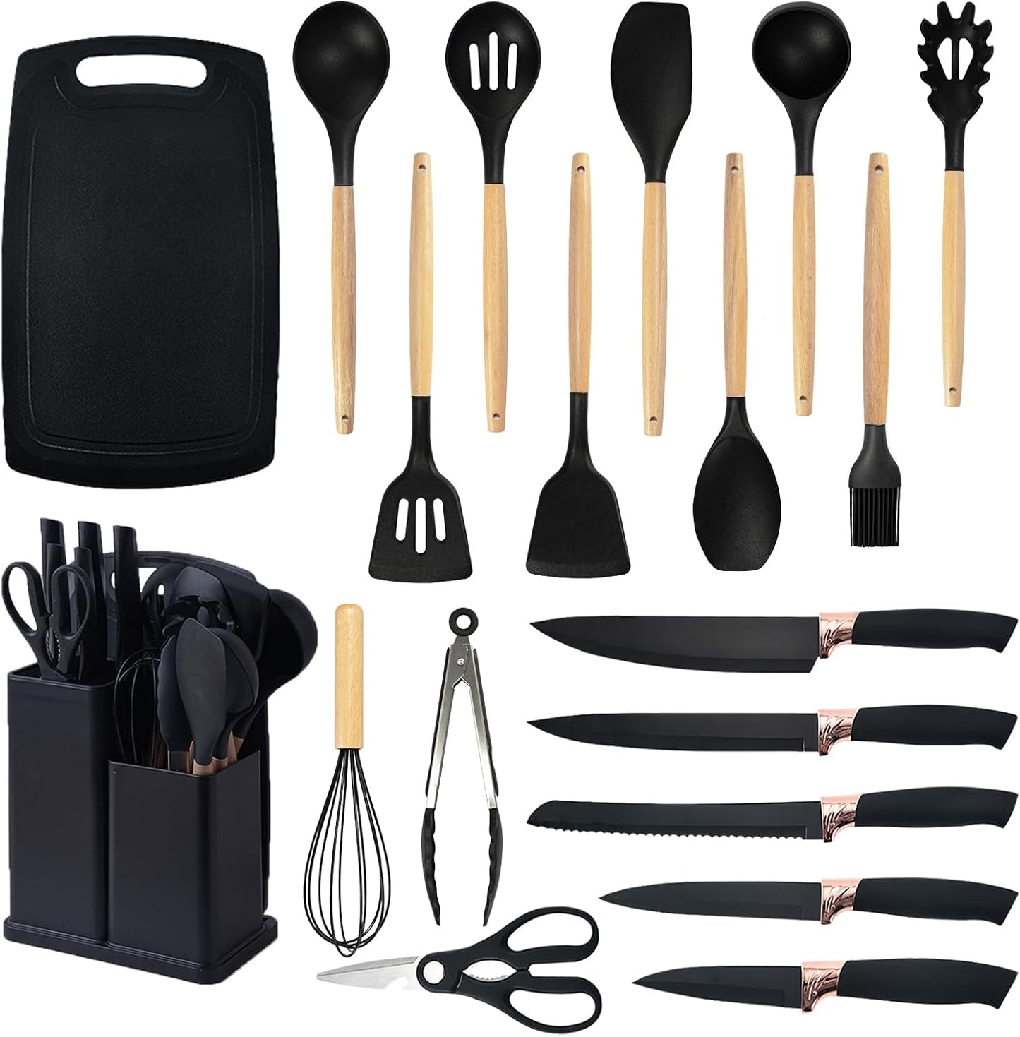 SharpCuisine™  | Set de Utensilios de Cocina – 19 Piezas de Silicona Premium