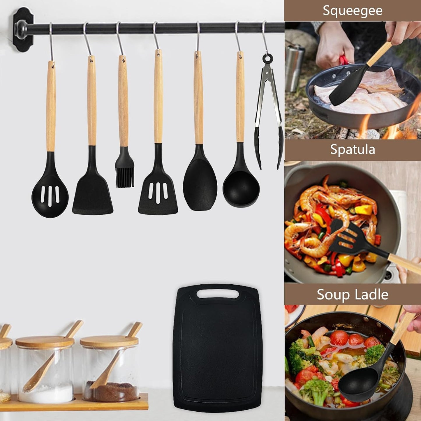 SharpCuisine™  | Set de Utensilios de Cocina – 19 Piezas de Silicona Premium