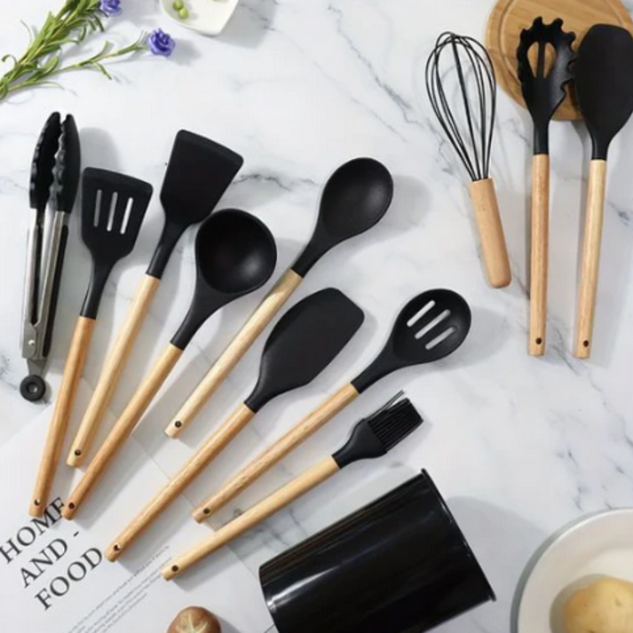 SharpCuisine™  | Set de Utensilios de Cocina – 19 Piezas de Silicona Premium